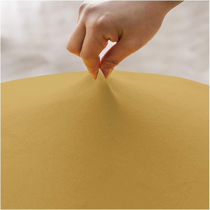 Velvet Plush XL Dining Chair Covers, Stretch Chaircover, Spandex High Chairs Protector Covers Seat Slipcover with Elastic Band for Dining Room,Wedding, Ceremony, Banquet (Mustard Gold, Set of 2)
