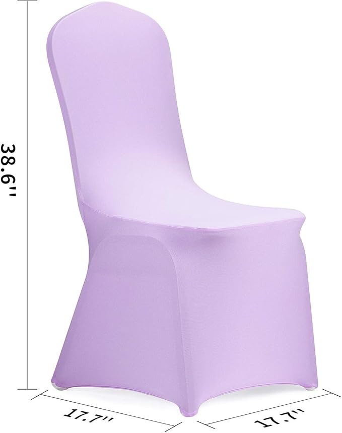 Peomeise Stretch Spandex Chair Cover for Wedding Party Dining Banquet Event (Lavender, 12)