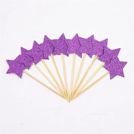200pcs Star Cake Topper Happy Birthday Decorationr Party Wedding Supplies(Gold)