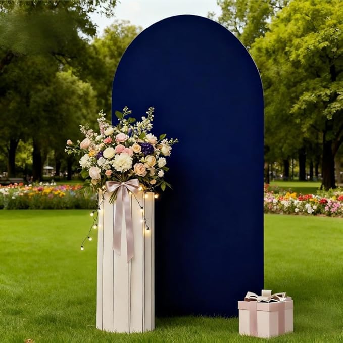 Navy Blue 6 FT Arch Backdrop Cover, Spandex Dark Blue Arch Cover, Background Stand Covers for Birthday Graduation Wedding Party Decor
