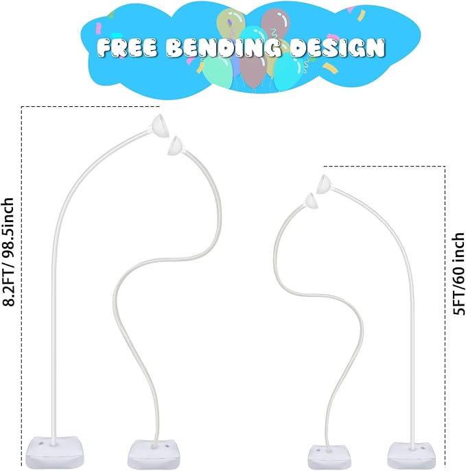 AerWo Balloon Arch Kit with Balloon Pump Electric, 8.2FT & 5FT Half Balloon Arch Stand with Base, Free Bending Balloon Stand Kit for Wedding Birthday Party Baby Shower Graduation Decorations