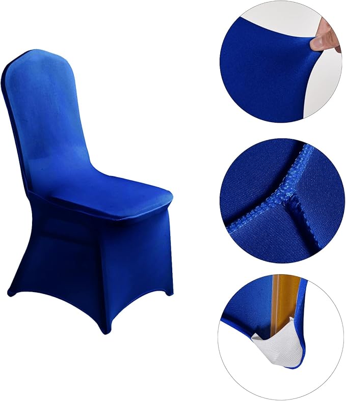 LZY Spandex Chair Cover Stretch Slipcovers for Wedding Party, Dining Banquet Chair Decoration Covers (Royal Blue, 20)