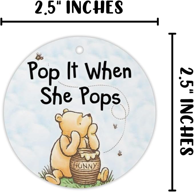 Honey Bear Pop It When She Pops Pooh 30pk 2.5” Hang Tags Champagne Tags for Baby Shower Labels Tie Ribbon On with Holes Butterly