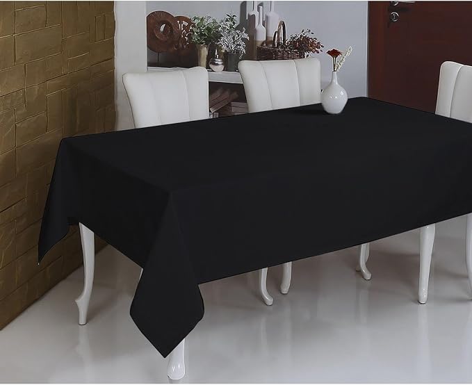 6 Pack Polyester Tablecloth for 6-8 Foot Rectangle Tables,72 x120 inch Black Polyester Table Clothes Table Covers, Washable Black Table Cloth for Wedding,Party,Banquet,Restaurant,Buffet Table
