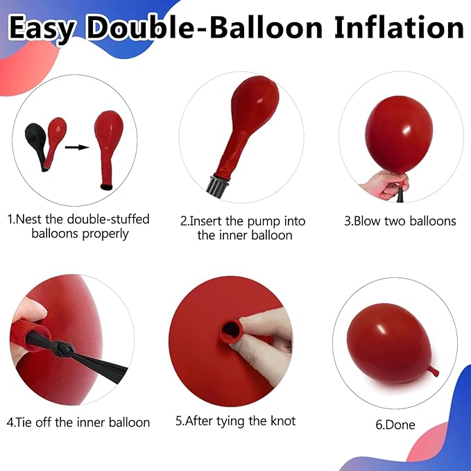 Red White and Blue Balloons Arch Kit - 124 PCs Double Stuffed Red Navy Blue Sand White Gold Latex Balloons for Graduation Birthday Party Veterans Day Decorations
