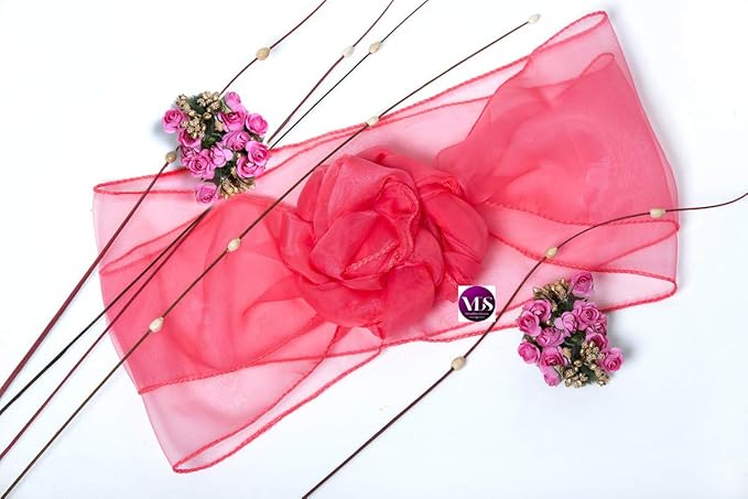 VDS Pack of 50 Organza Chair Sashes for Weddings & Events Décor | Sheer Shiny Dining Chair Bows for Banquet, Party, Reception | Reusable Decorative Sash for Folding & Chiavari Chairs - Coral
