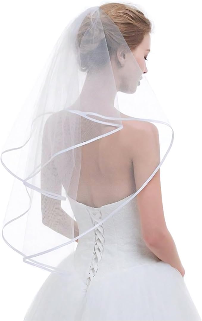 LADY&HOME Bridal Veil Wedding Veil With Comb Bachelorette Party Decorations,Bridal Shower Accessory,Bride To Be Gift