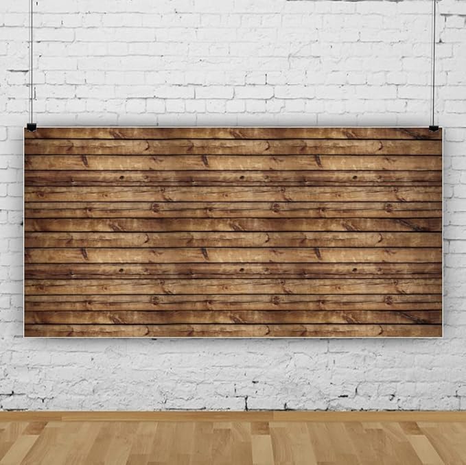 20x10ft Seamless Wood Backdrops for Photography Rustic Grunge Worn Brown Wooden Backdrop Banner Decorations Vintage Wood Board Photography Background Photo Studio Props