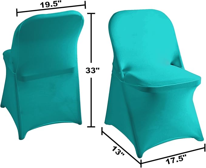 magalo 20 Pack Turquoise Spandex Folding Waterproof Chair Cover, Stretch Chair Cover Protector for Wedding, Party, Dining Banquet and Other Special Events