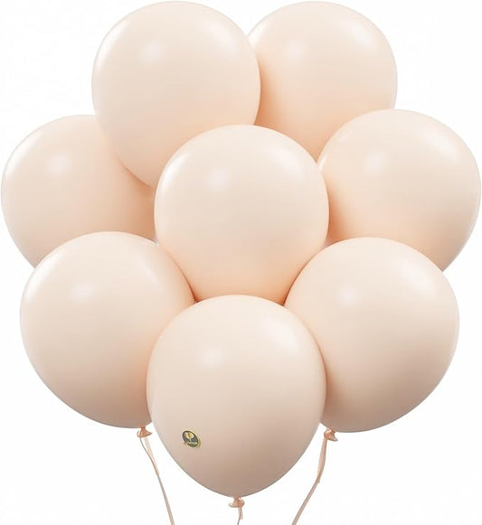 AFTERLOON® Biodegradable Balloons Pastel Peach 12 Inch 100 Pack, Matte Color Thickened Extra Strong Latex Helium Float, for Baby Shower Gender Reveal Garland Wedding Birthday Party Decorations