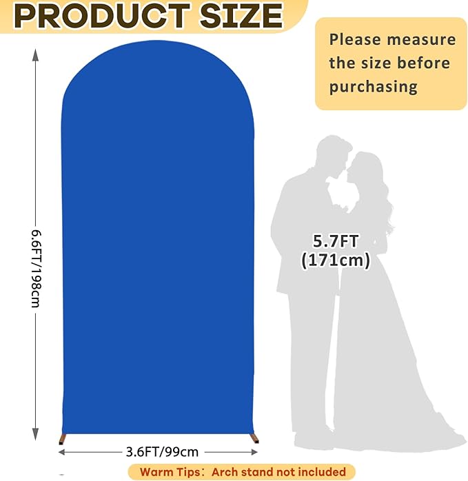 Blue Arch Covers Stretchy Backdrop Wedding Arch Cover 6.6ft Spandex Fitted Backdrop Cover Double Side Arch Stand Cover Chiara Arch Cover for Wedding Baby Shower Party Celebration Decoration