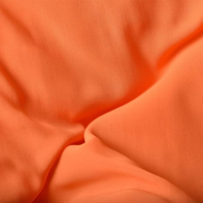 New Star Fabrics Chiffon Fabric, Continuous 60" Wide (30ft) Sheer Material, 100% Soft Polyester, Ideal for Wedding, Party, Event Decor, Draping, and Dresses (Orange, 5 Yards)