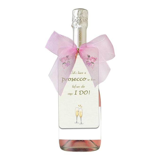 Prosecco Hen Party Tags, Hen Do Favor Tags, Hen Do Prosecco Bottle Labels, Bachelorette Spa Party Drink Goodie Bags Supplies with Pink Bows (Set of 30)