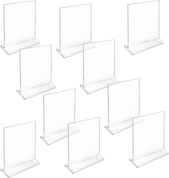 Azar 142710 5-Inch Width by 7-Inch Height Vertical Top Load Acrylic Sign Holder, 10-Pack