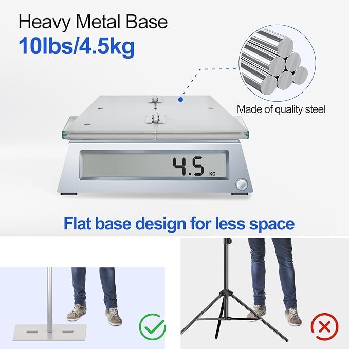 EMART Backdrop Stand, 6.5x10 ft Adjustable Photo Background Pipe and Drape Photography Kit with Heavy Duty Metal Flat Base for Parties, Wedding, Video Studio, Birthday - Silver