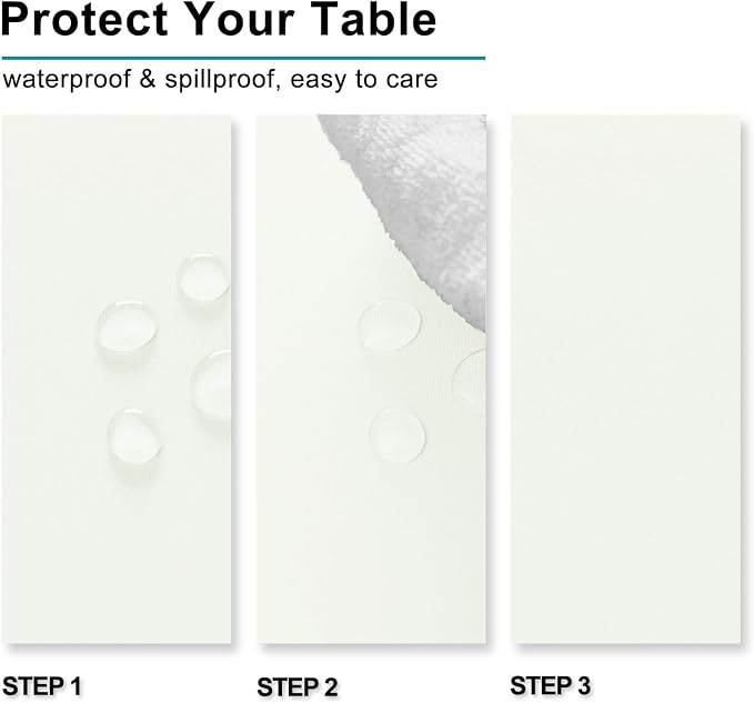 Hiasan 2 Pieces Ivory Tablecloth Rectangle - Waterproof and Spillproof Washable Fabric Table Cloth for Card Tables, 54 x 80 Inch