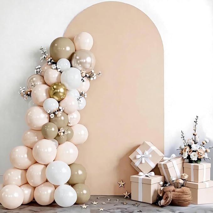 6FT Nude Arch Backdrop Cover, Wedding Arch Cover, Khaki Covers Stretchy Backdrop for Party Celebration Decoration