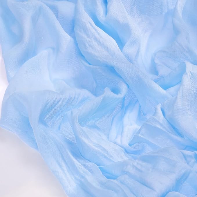 Socomi 6pcs Blue Summer Cheesecloth Table Runner Boho Rustic Gauze 120 inch 10FT Cheese Cloth Sheer Runner for Wedding Party Baby Shower Birthday Home Decor Holiday Decorations