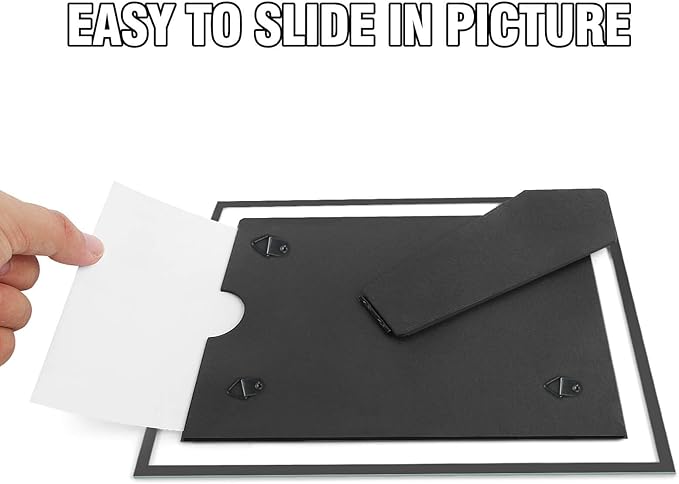 HIKWADERY 5x7 Picture Frames Black - Set of 2, HD Real Glass 5 by 7 Photo Frame for Tabletop Display, Wedding Birthday Mothers Day Gifts (5 x 7, Black)