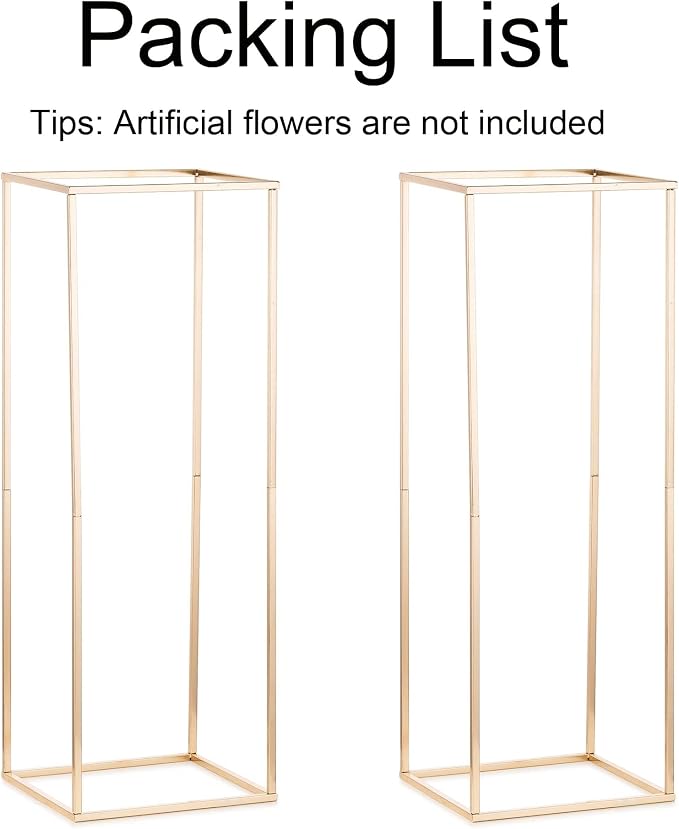Gold Flower Stand for Table: 31.5” Tall Centerpiece Stand for Wedding Table Reception Floral Center Pieces with Home Decoration Party Event 2 PCS