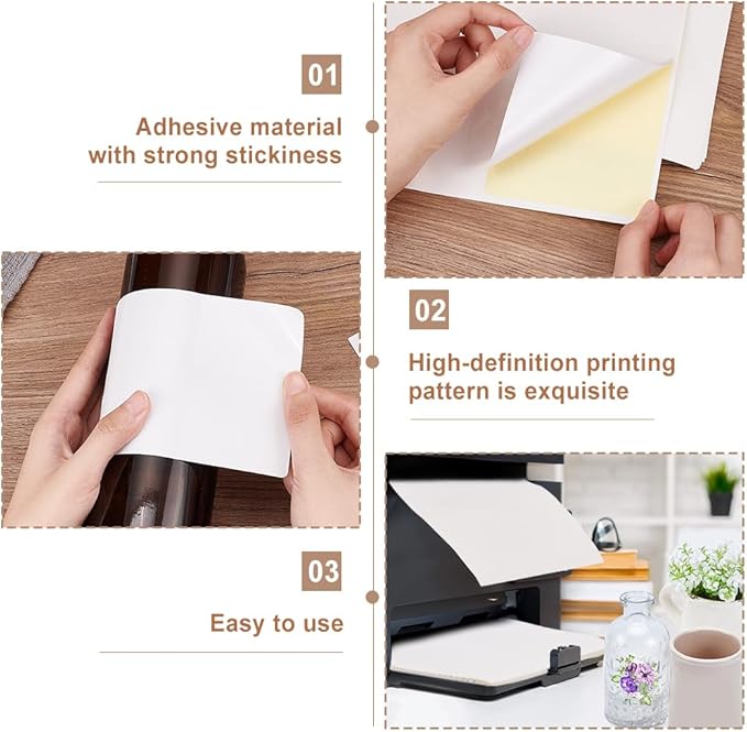 PH PandaHall 20 Sheet/80pcs Adhesive Wine Bottle Labels Custom Wine Label Stickers 3.9×4.9" White Blank Label Stickers Bottle Label Covers for Wine Wedding Engagement Anniversary Cocktail Party