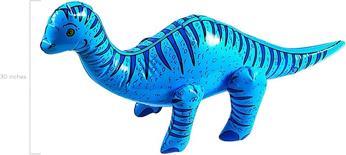 Fun Express Large Inflatable Dinosaur Set of 6 - Dinosaur Birthday Decorations for Boys & Girls | Party Favors & Dino Decor for Kids Birthday Party | Giant Blow Up Dinosaur Toys 27-30 Inch