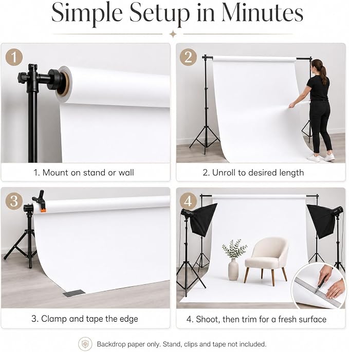 Yizhily Seamless Backdrop Paper Roll,53" x32.8', Heavyweight Matte Carnation Pink Photo Background for Small Studio Headshots, Tabletop Product & Food Photography