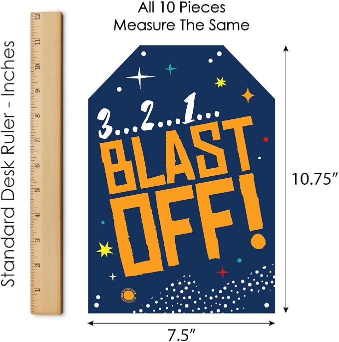 Big Dot of Happiness Blast Off to Outer Space - Hanging Vertical Paper Door Banners - Rocket Ship Baby Shower or Birthday Party Wall Decoration Kit - Indoor Door Decor