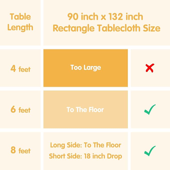 BRILLMAX 4 Pack Ivory Tablecloths 90 x 132 Inch for 6ft Rectangle Tables - 150 GSM Polyester Fabric, Floor Length Drop, Water, Stain & Wrinkle Resistant Cloth Cover for Wedding Reception Banquet