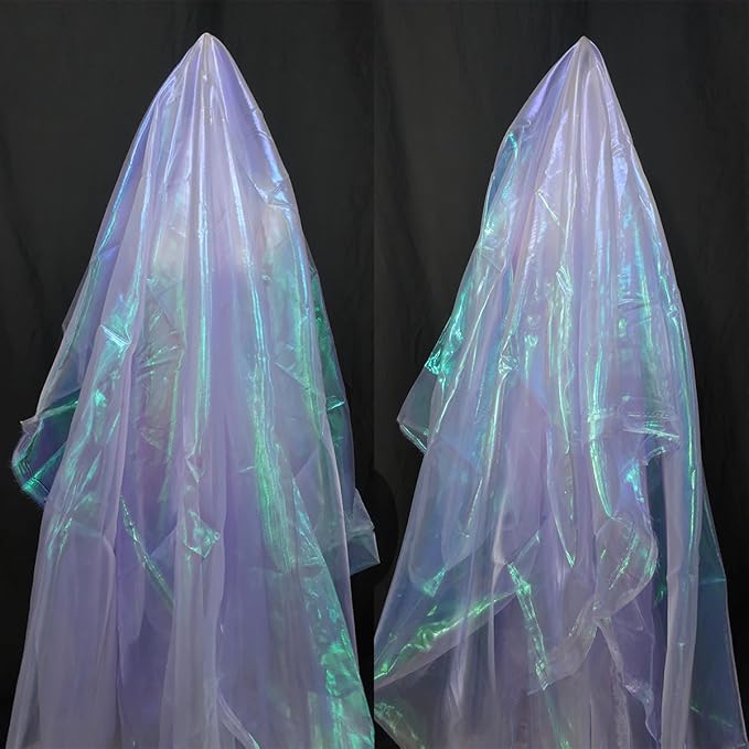 11 Yards Light Purple Iridescent Organza Fabric - 59" Wide | Sheer Shiny Organza for Wedding Decorations, Party Supplies, Fairy Costumes, Doll Clothes, Craft & Sewing Projects