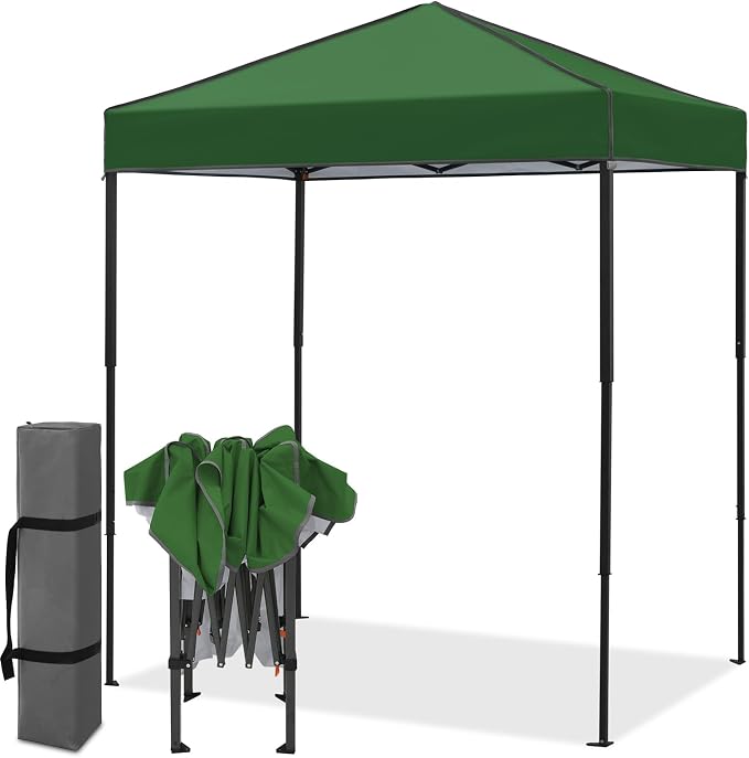 EAGLE PEAK 6x4 Instant Pop Up Canopy Tent, Straight Leg Sun Shelter, Portable Canopy with Carry Bag for Camping, Beach & Sports, Green