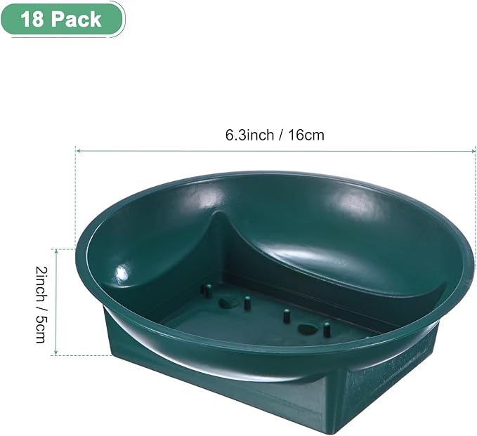 M METERXITY 18-Pack Floral Foam Round Bowls, 6.3 Inch Round Arrangements DIY Floral Bowls, Flower Arrangements Round Floral Supplies for Holiday/Wedding/Party/Birthday Decor [Green]