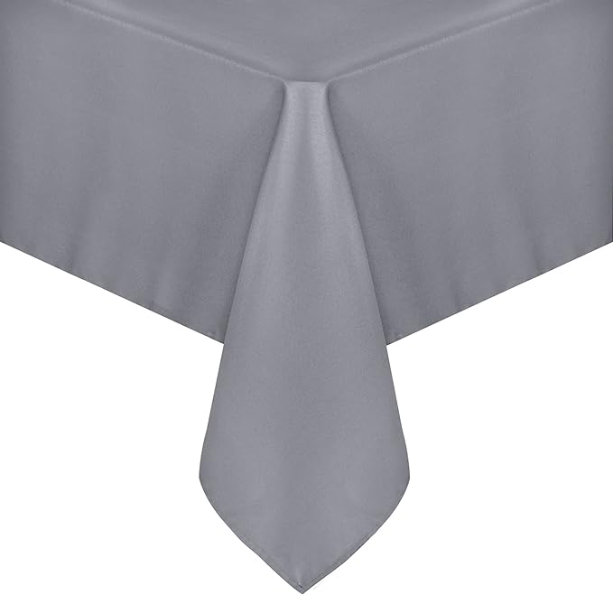 sancua Rectangle Tablecloth - 54 x 78 Inch - Stain and Wrinkle Resistant Washable Polyester Table Cloth, Decorative Fabric Table Cover for Dining Tables, Buffet Parties and Camping, Light Grey