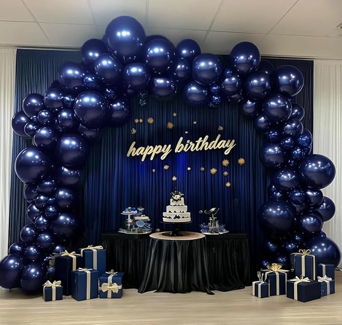 Navy Blue Balloons Double Stuffed Dark Royal Blue Balloon Garland Different Sizes 18/12/5in Pearl Balloon Arch Kit for Graduation Wedding Birthday Baby Shower Father's Day Party Decorations