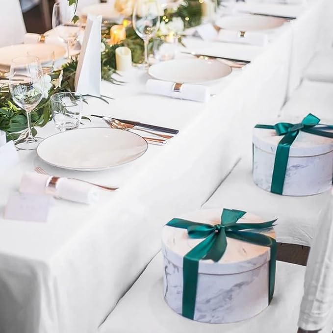 12 Pack White Tablecloths for 8ft Rectangle Tables 90 x 156 Inch - Polyester Table Cover Stain and Wrinkle Resistant Washable Fabric Table Clothes for Wedding Party Banquet Reception Restaurant
