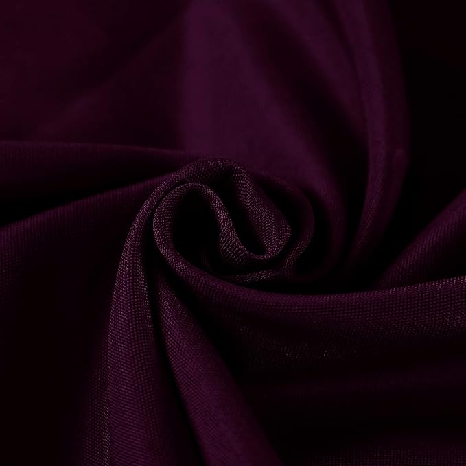 Fokitut 2 Pack Waterproof Round Tablecloth, 132 Inch, Stain Resistant and Wrinkle Polyester Table Cloth, Fabric Table Cover for Kitchen Dining, Wedding, Party, Holiday Dinner-Eggplant