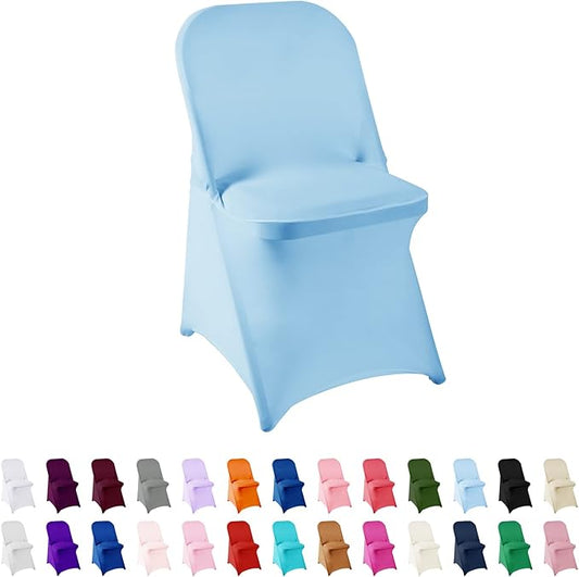 Spandex Chair Cover,25PCS,Living Room Folding Chair Covers,Removable Chair Covers Washable Protector Stretch Chair Cover for Party, Banquet,Wedding Event,Hotel(Blue Mist)
