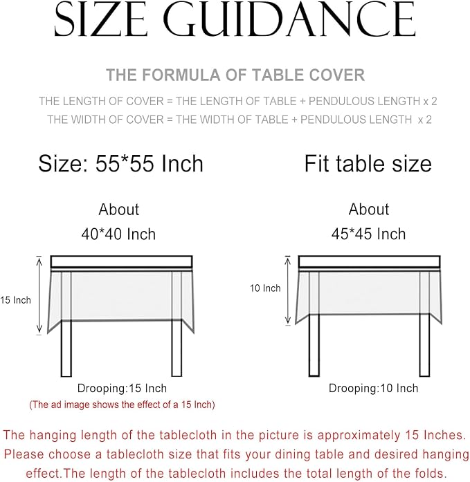 patdrea Designer French Linen Tablecloth,Square,55"x55"-Palladin A | Colorful Elegant Table Cloth for Square Table,Orange Floral Patterned,for Dining Room Tea Party Thanksgiving