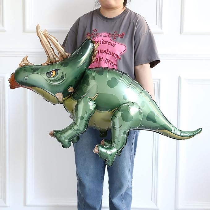 Dinosaur Balloon Set of 6 40inch 3D Jumo Mylar Gigantic Inflatable Walking Self Standing Foil Balloons for Garden Jungle Dinosaur Birthday Party Gift Photo Prop Supplies (Colorful)