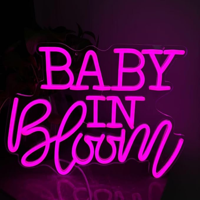 Baby In Bloom Neon Light, Neon Sign Light Decor, Baby Shower Led Light, Bedroom Neon Lights, Wall Decoration
