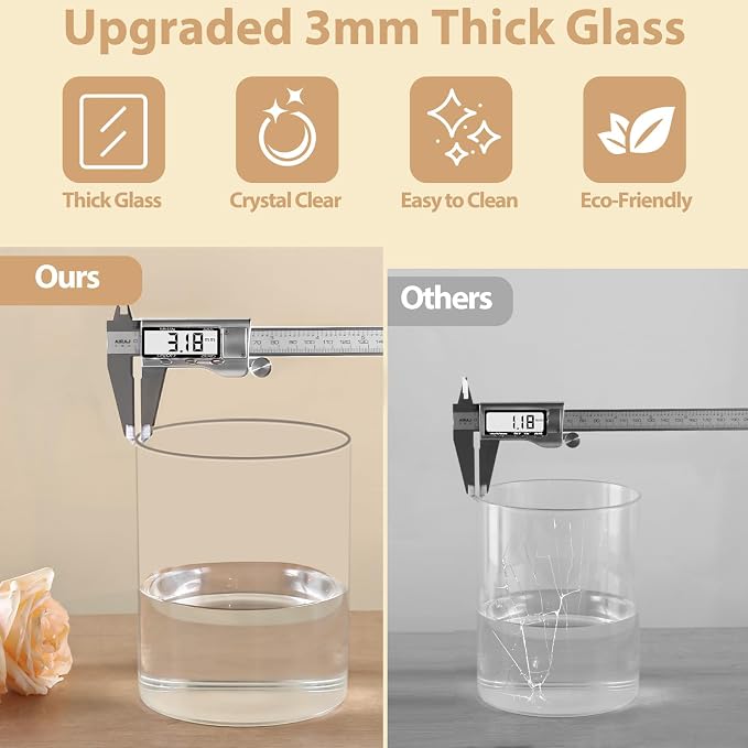 TBWIND 6Pcs Glass Cylinder Vases for Centerpieces, 6" x 4.7" Wide Mouth Flower Vase Hurricane Glass Candle Holders, Clear Vases Bulk with 2 Floral Tapes for Floating Candles Wedding Party Home Decor