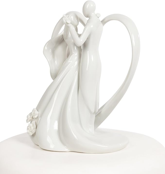 Wedding Collectibles Stylized Dancing Heart Wedding Cake Topper