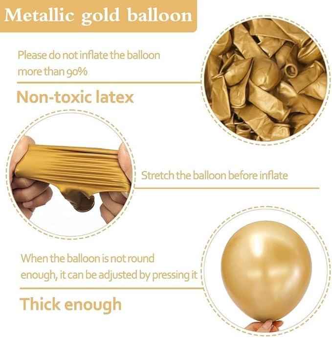 Gold Balloons Different Size 18 12 10 5in Chrome Metallic Gold Balloon Garland Arch Kit Glue Point Curlling Ribbon Strip Tying Tool For Birthday Baby Shower Wedding Graduation Party Decoration