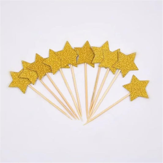 200pcs Star Cake Topper Happy Birthday Decorationr Party Wedding Supplies(Purple)