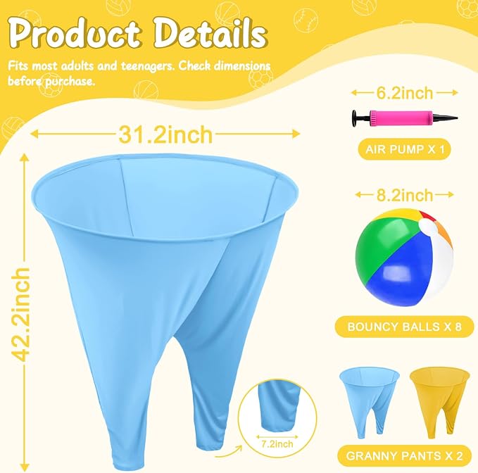 Granny Pants Yard Game Giant Granny Pants Outdoor Game Includes Bouncy Balls & Air Pumps Hilarious Outdoor Games for Adults and Family Backyard Gatherings Beach Games Team-Building Activities