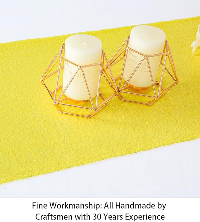 ShinyBeauty Table Runners Pack of 10 Home Decor Sequin Table Runners Yellow 12x108-Inches Wedding Graduation Party Supplies Birthday Table Cloth Baby Shower Table Linen Supplies