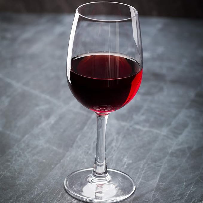 Restaurantware Voglia Nude 8.5 Ounce Port Wine Glasses Set Of 6 Crystal Port Glasses - Laser-Cut Rim Dishwasher-Safe Glassware Fine-Blown Crystal Dessert Wine Glasses