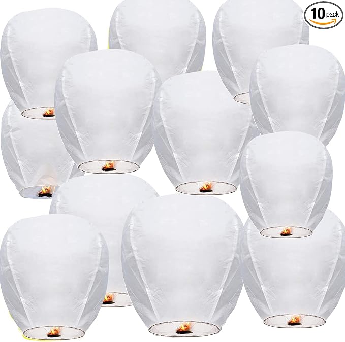 10Pack White Paper Lanterns Decorative Hanging Ball Round Paper Lantern Lamps for Wedding Birthday Party Home Decorations