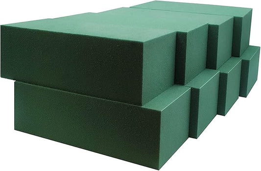 FLOFARE Pack of 8, Dry and Wet Floral Foam Blocks for Fresh and Artificial Flowers, Each (7.8” L x 3.5” W x 2.4” H), for Wedding, Birthdays, Home, Office and Garden Decorations