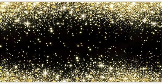 Black and Gold Backdrop for Photography 15x8ft Fabric Gold Glitters Backdrops Black Golden Shining Backdrops for Birthday,Graduation,Wedding,Prom,New Year,Retirement Party Decoration